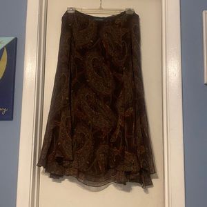 Ralph Lauren Printed Silk Skirt
